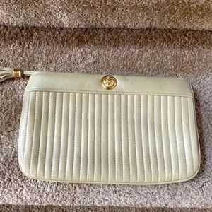 Vintage 1980s Anne Klein Calderon Quilted Leather Clutch